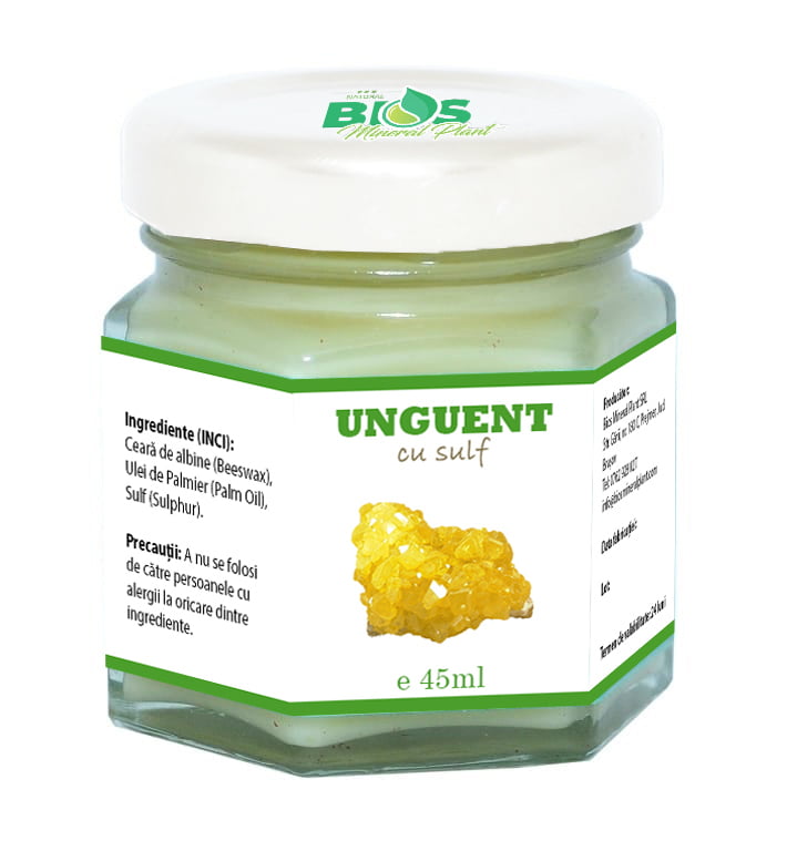 Unguent cu sulf, 45ml, Bios Mineral Plant