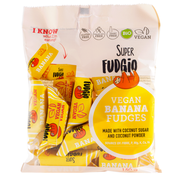 Caramele eco - aroma banane 150g Super Fudgio