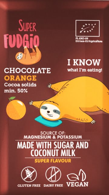 Ciocolata cu portocale bio 80g Super Fudgio