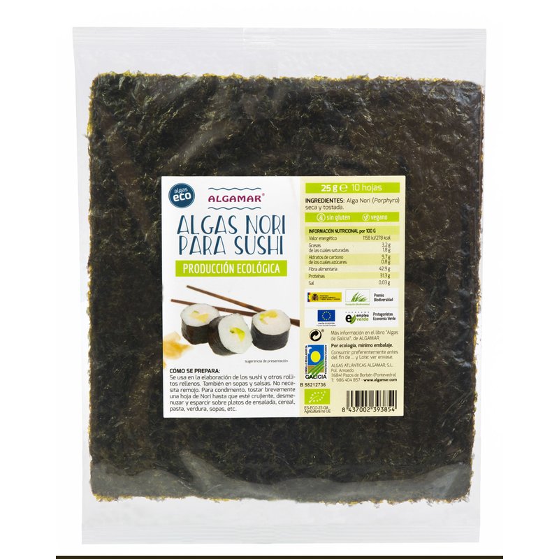 Alge nori pentru sushi raw