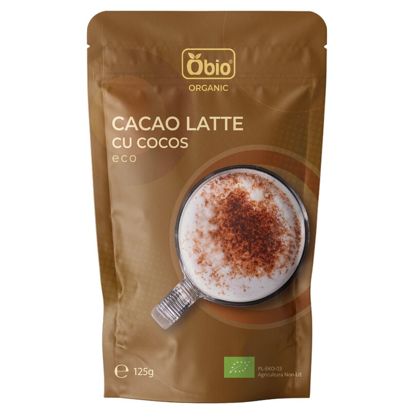 Cacao latte cu cocos bio Cacao latte cu cocos bio