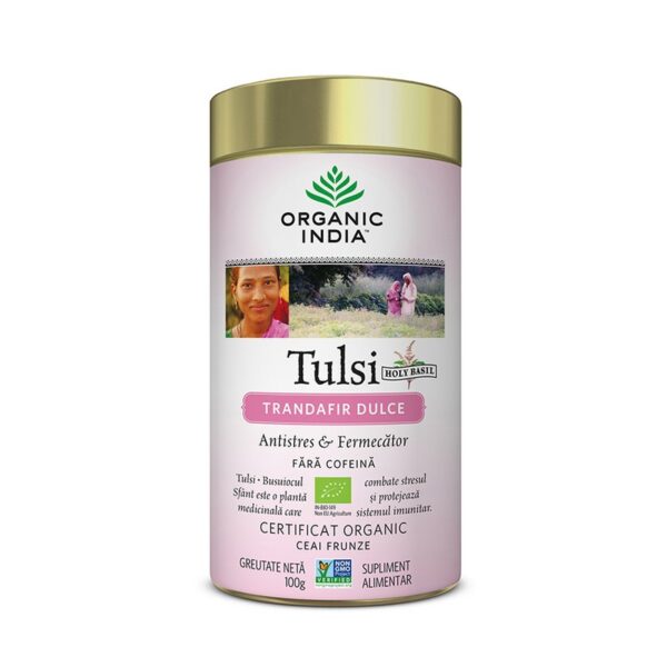 Ceai Tulsi (Busuioc Sfant) Trandafir Dulce - Antistres & Fermecator