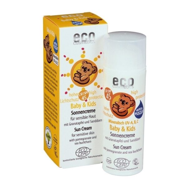 Crema bio protectie solara minerala bebe si copii FPS45