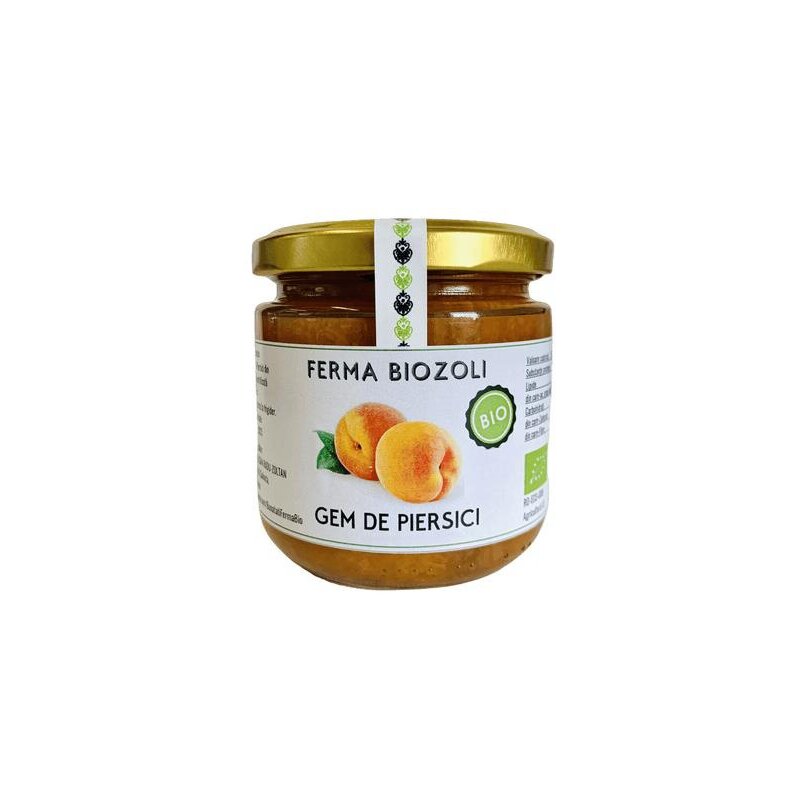 Gem de piersici fara zahar bio 200g Ferma Biozoli