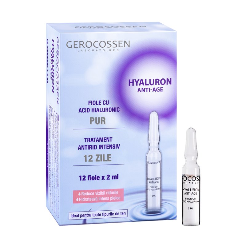 Hyaluron anti-age fiole cu acid hialuronic pur - set 12 fiole x 2 ml