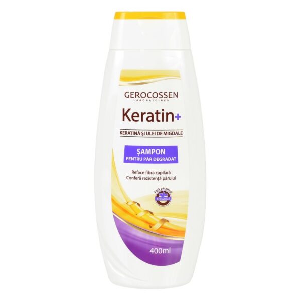 Keratin+ sampon pentru par degradat: cu keratina si ulei de migdale - 400 ml