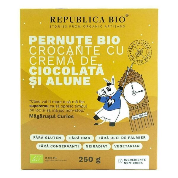 Pernute Bio crocante cu crema de ciocolata si alune FARA GLUTEN Republica BIO