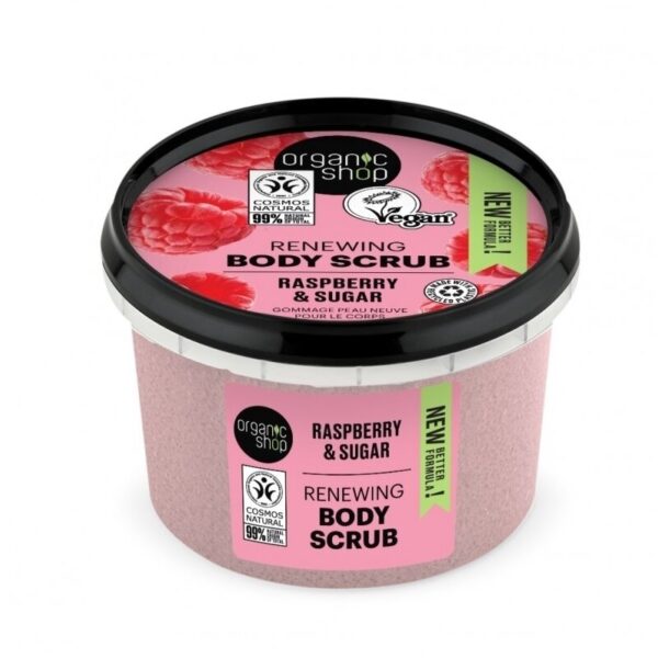 Scrub de corp delicios cu zahar si zmeura